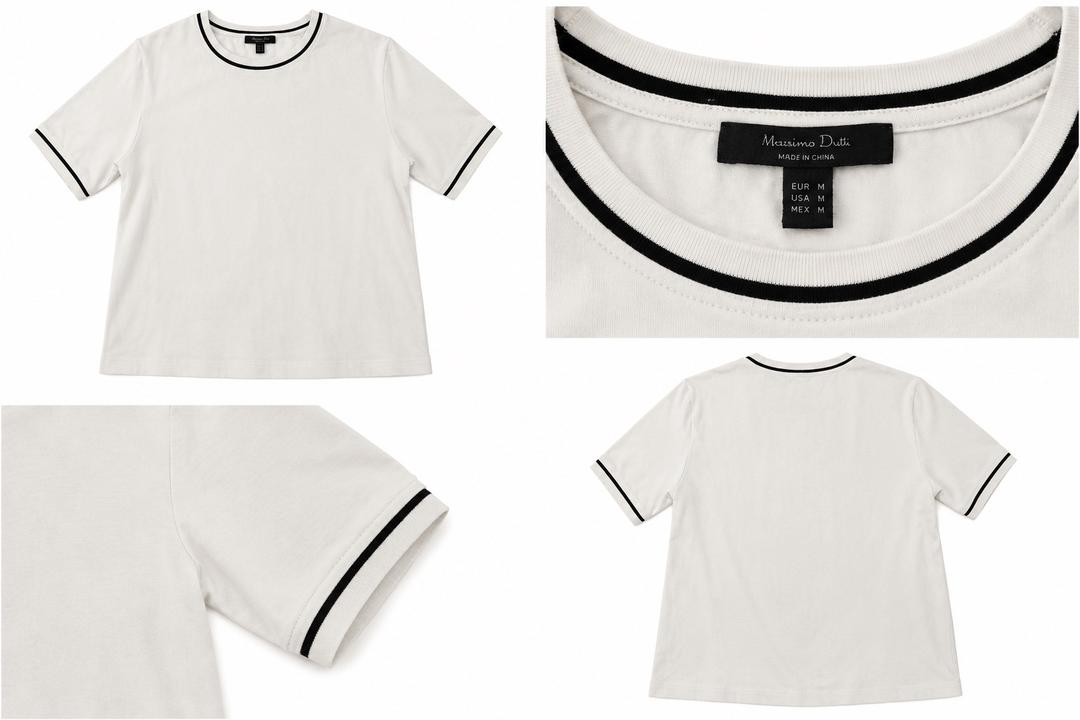 Massimo Dutti Футболка с черным кантом — фото 2