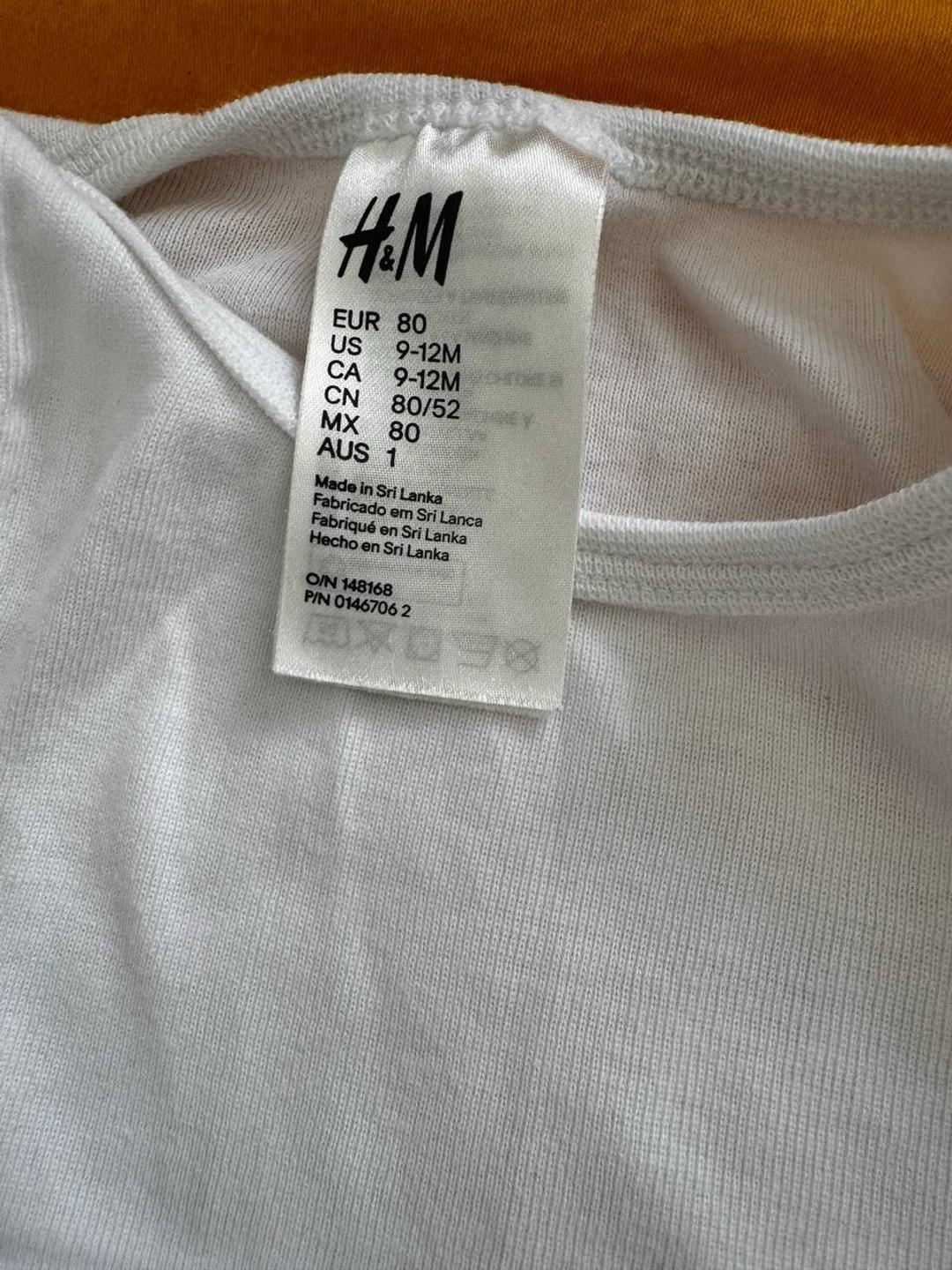 H&M Набор боди H&M, 3 шт., 9–12 месяцев (80 см) — фото 2