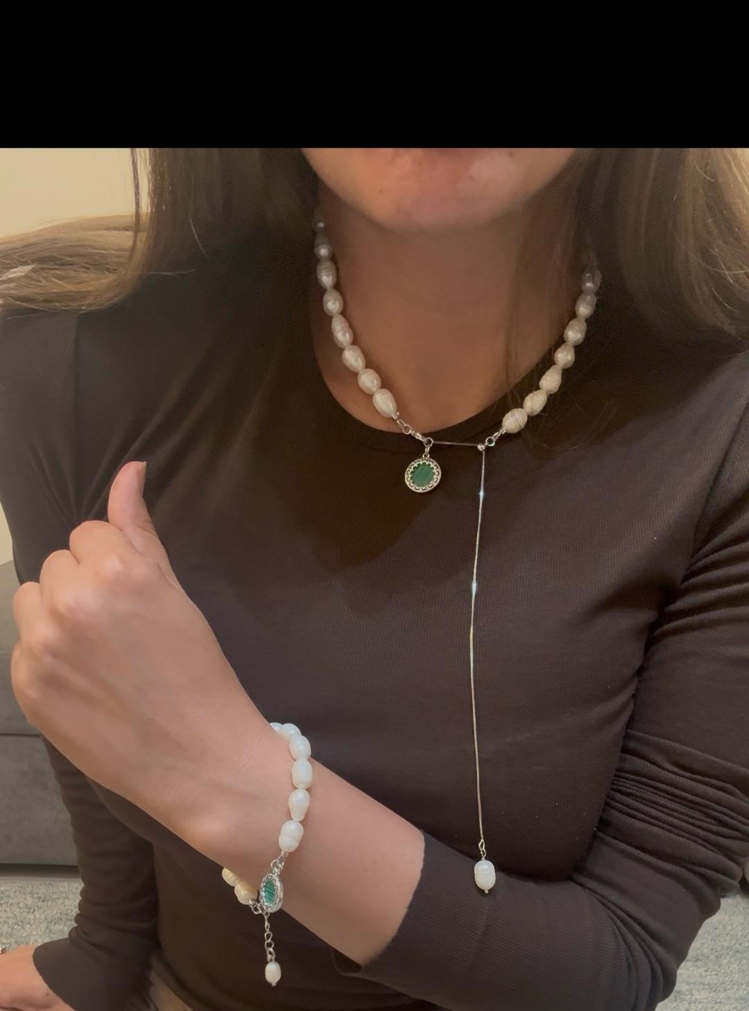 malinka jewelry kz Колье с жемчугом и кулоном — фото 2