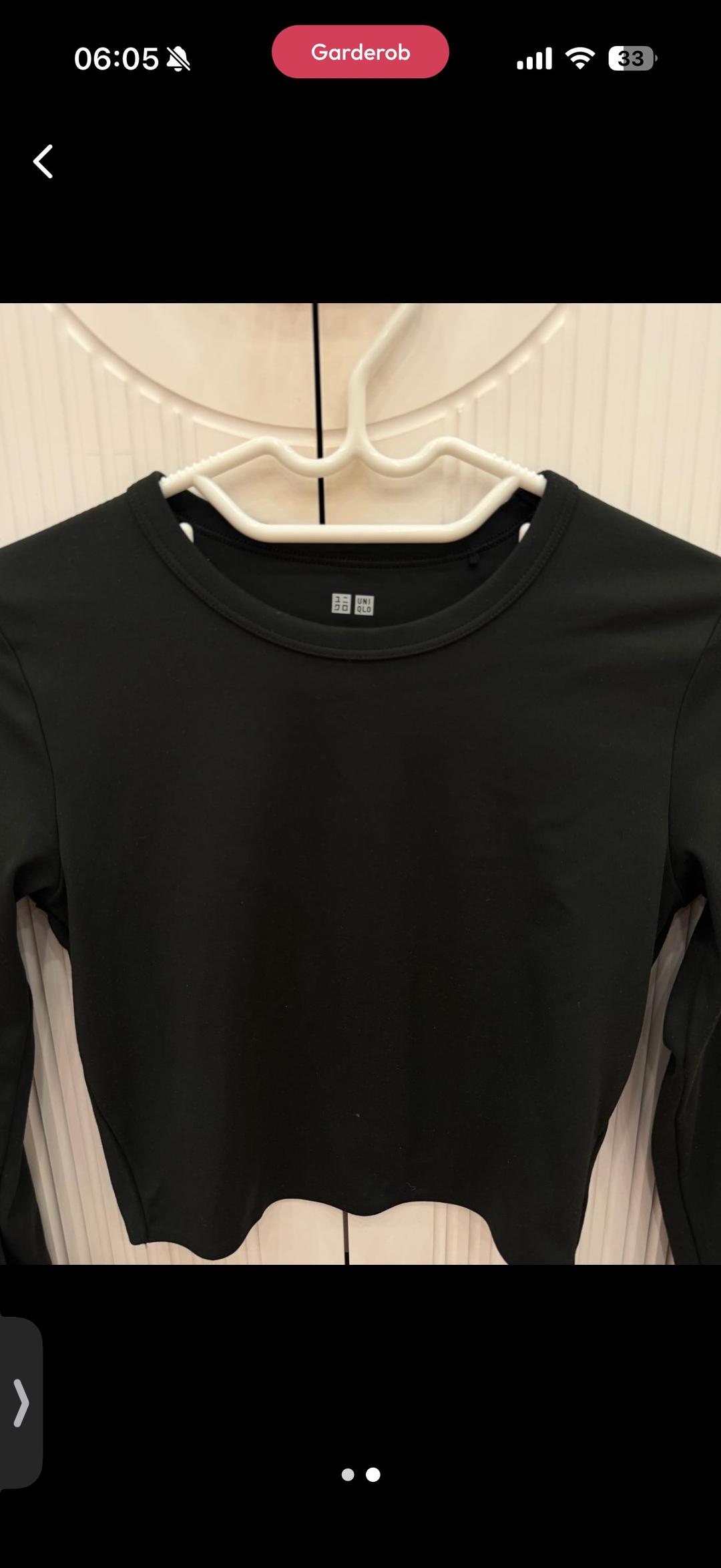 Uniqlo Черный Укороченный лонгслив UNIQLO размер XS — фото 2