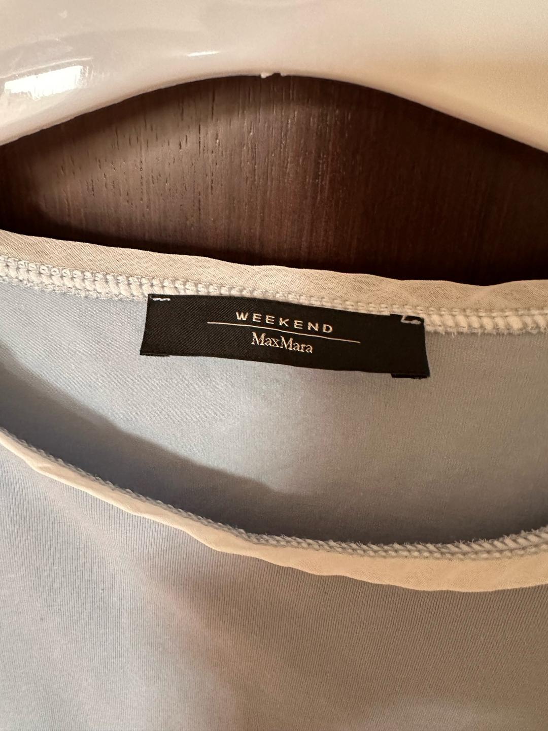 Max Mara Футболка Maxmara нежно голубого цвета — фото 2