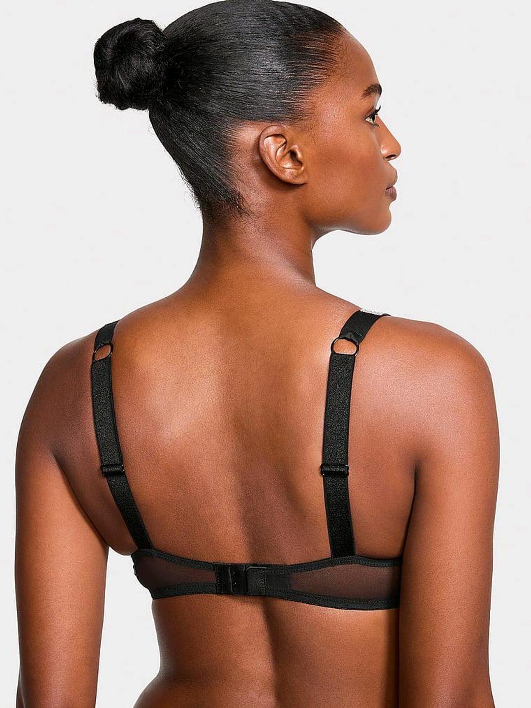 Victoria's Secret Бюстгальтер Shine Strap без подкладки с низким вырезом и кружевом. — фото 2