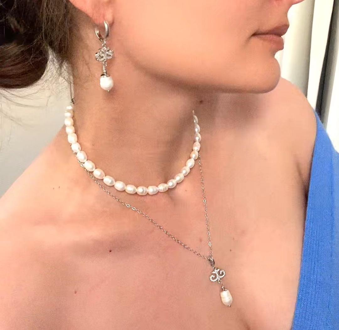 malinka jewelry kz Комплект - серьги и подвеска изтонкой цепочки "Кошкар муйіз". — фото 2