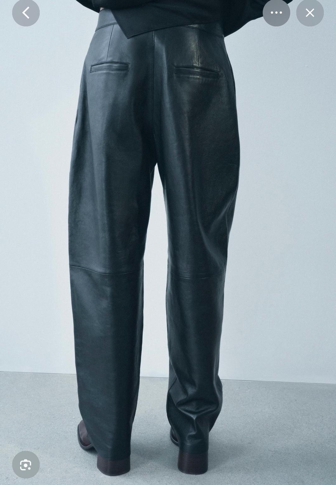 Zara Кожаные брюки Zara — фото 2