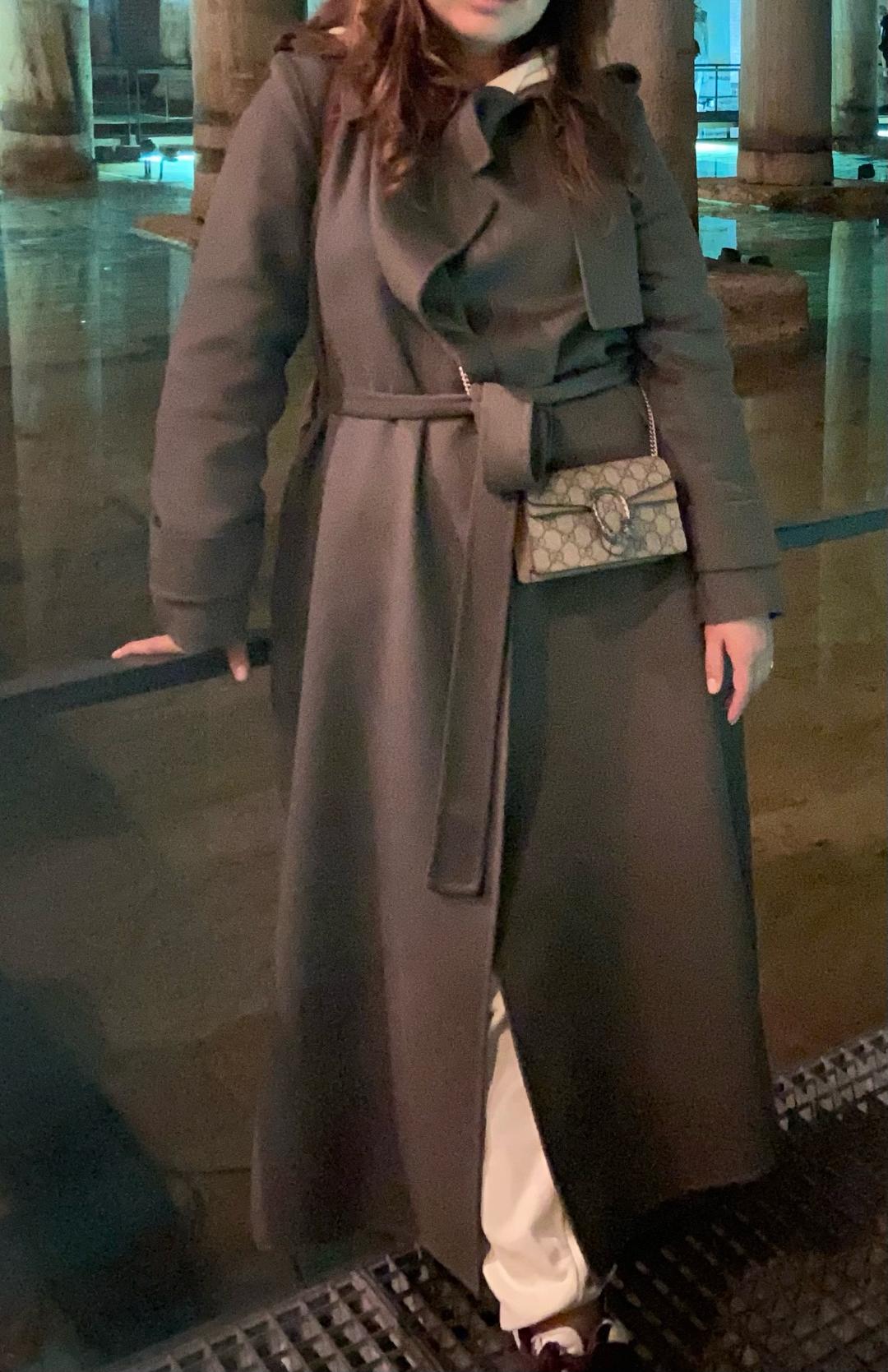 Massimo Dutti Пальто длинное с поясом — фото 2