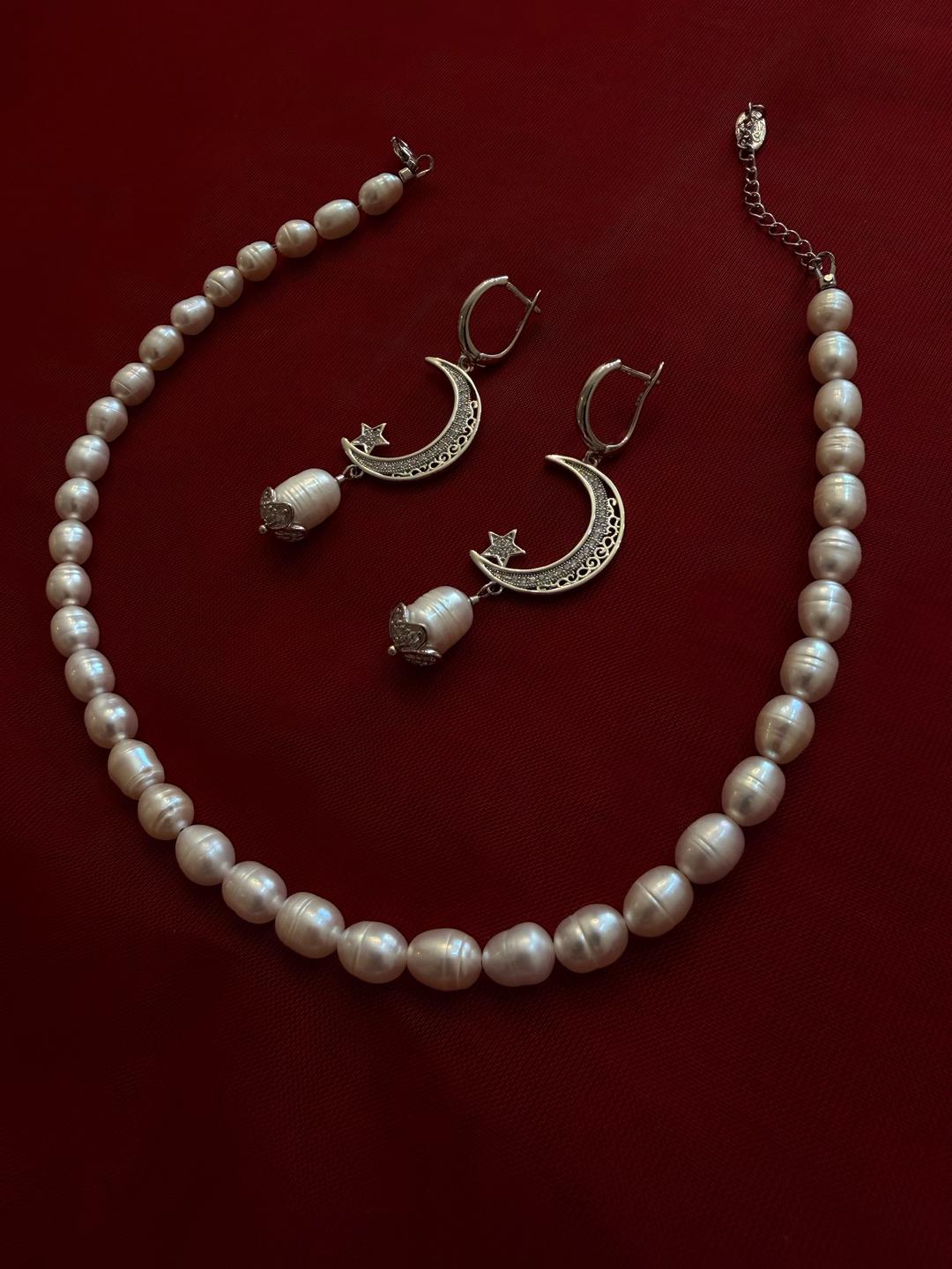 malinka jewelry kz Комплект украшений: колье из жемчуга и серьги — фото 2