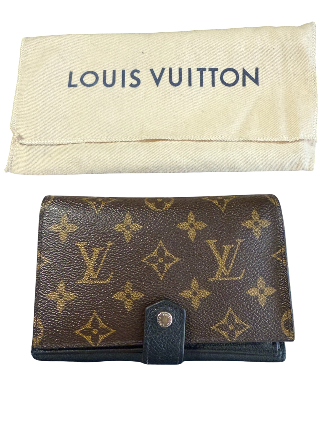 Louis Vuitton Кошелек Louis Vuitton оригинал с черной кожей — фото 2