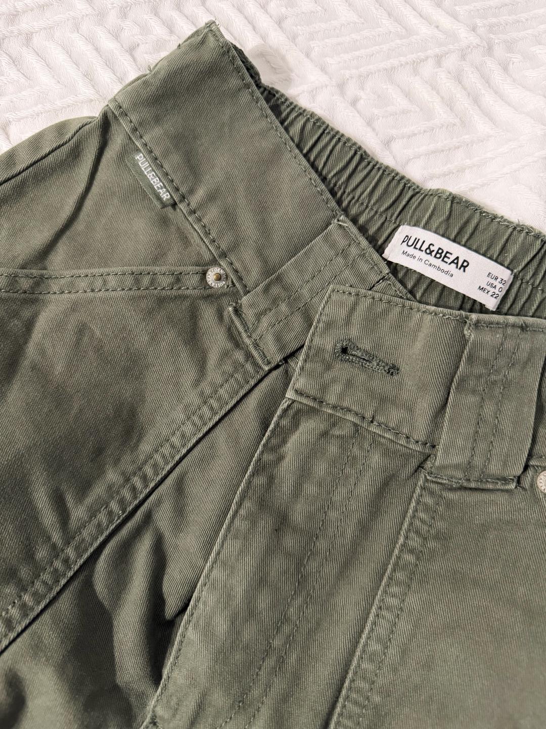 Pull & Bear Джинсы карго цвета хаки Pull & Bear — фото 2