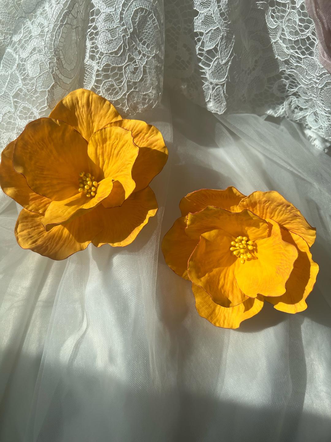 Handmade (ручная работа) Заколки цветы из фоамирана — фото 2