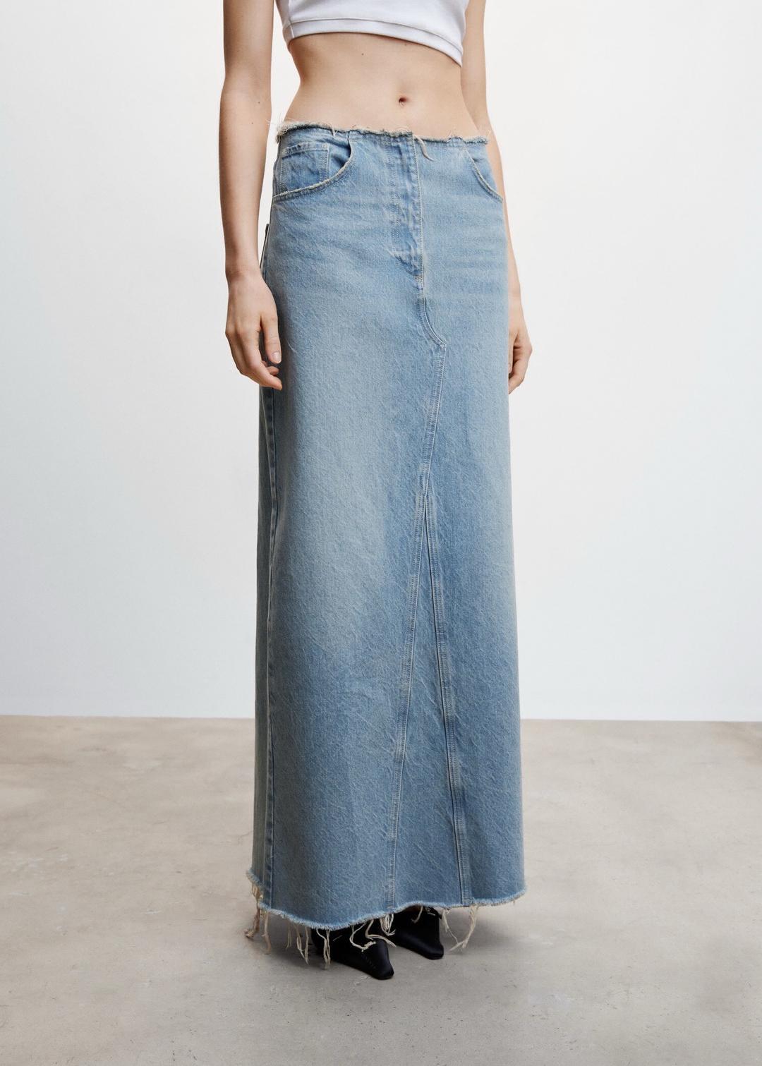Mango Длинная джинсовая юбка от Mango|DENIM LONG SKIRT MANGO — фото 2