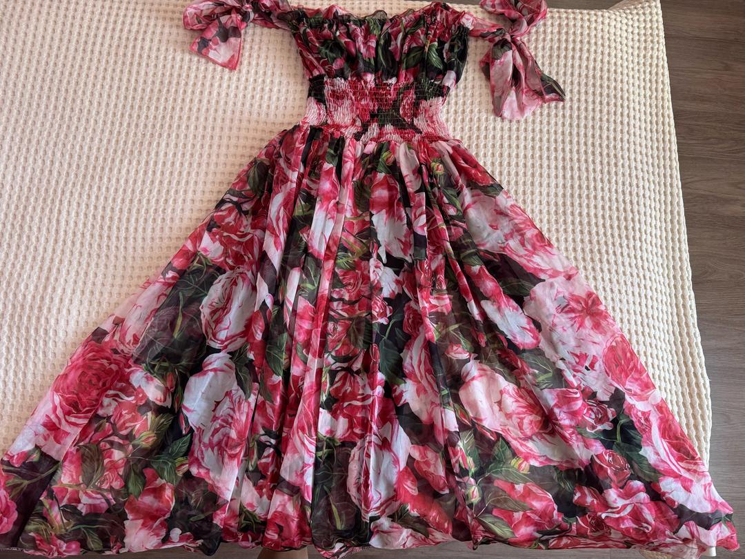 La Boutique Платье с цветочным принтом и открытыми плечами — фото 2