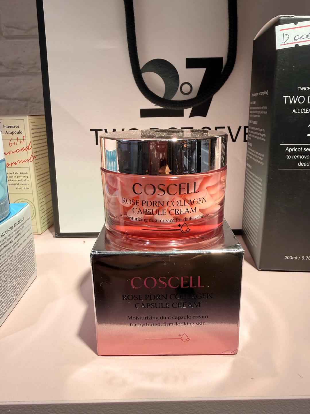 COSCELL Увлажняющий крем для лица Rose PDRN Collagen Capsule Cream — фото 2