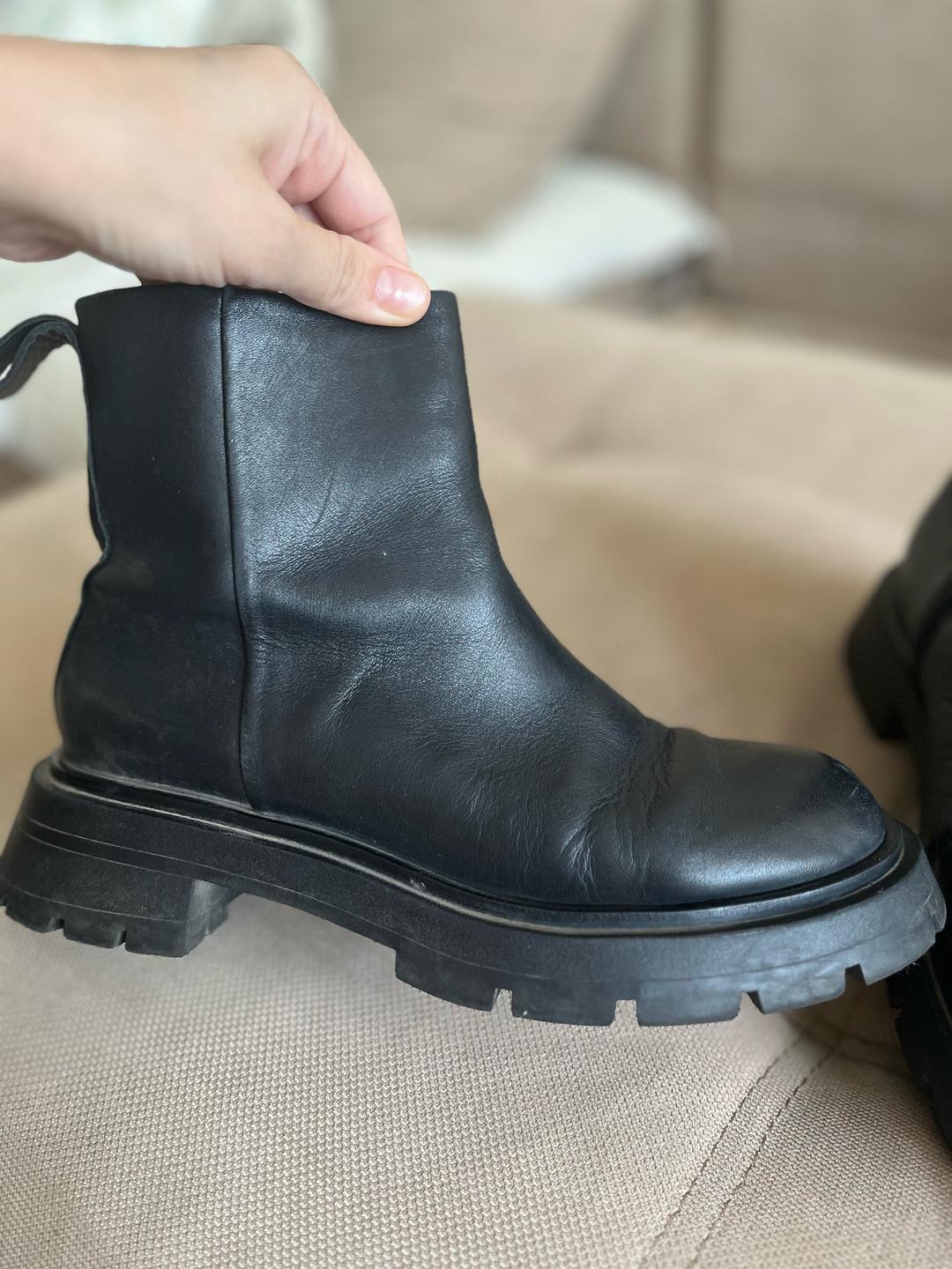 Zara Черные ботинки на грубой подошве, zara — фото 2