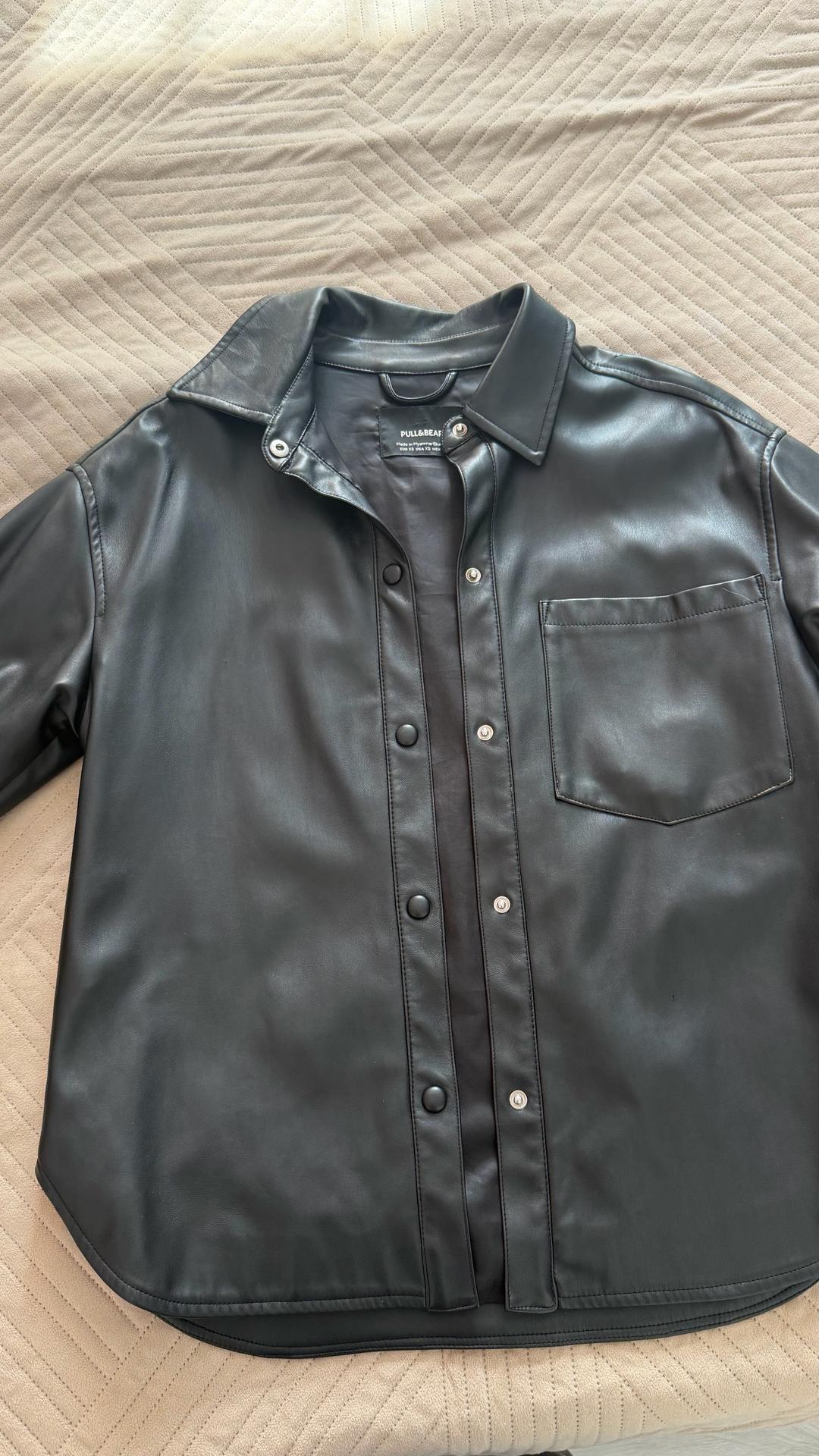 Pull & Bear Рубашка из экокожи PULL&BEAR — фото 2
