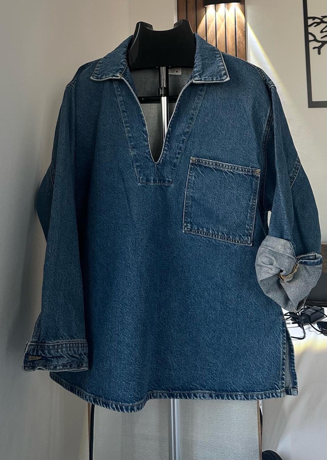 Zara Джинсовая рубашка zara — фото 2