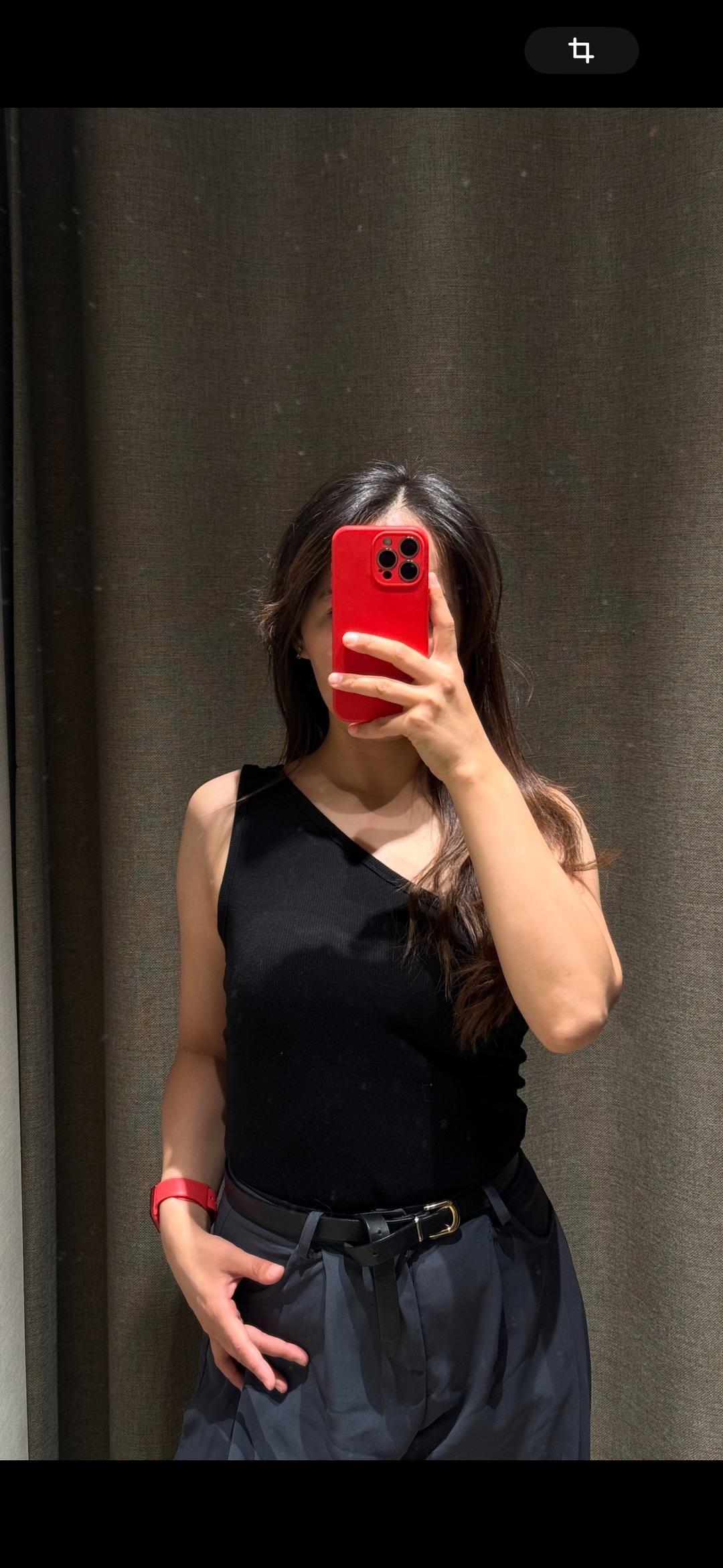 H&M Черная майка на одно плечо — фото 2