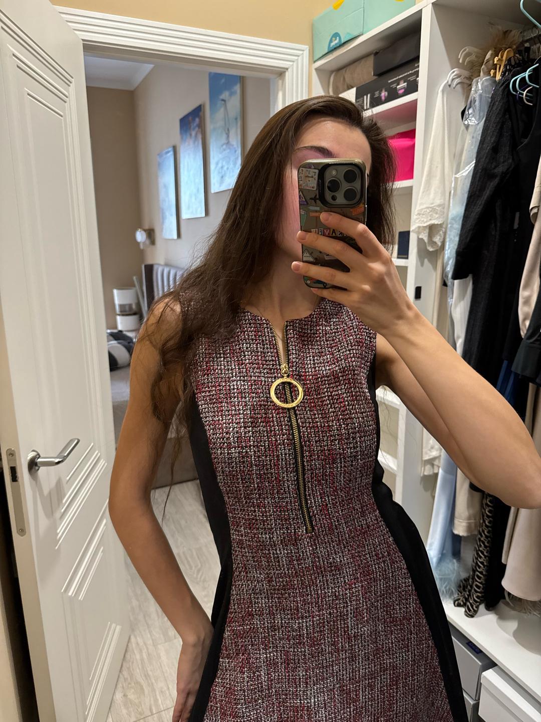 DKNY Платье DKNY твидовое на молнии — фото 2