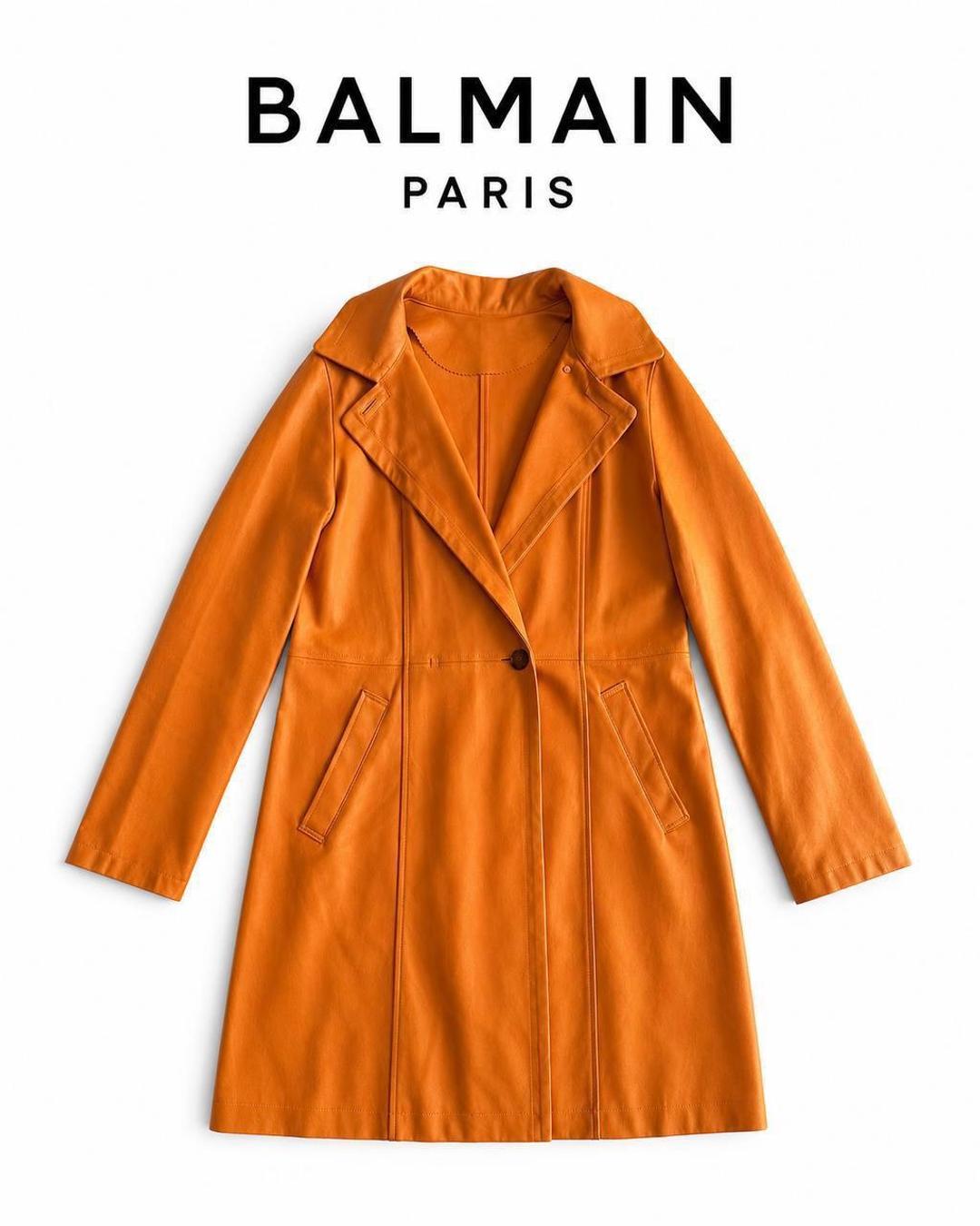 Balmain Женское кожаное пальто Balmain — фото 2