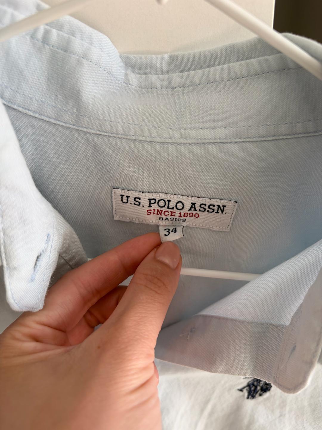 U.S. Polo Assn. Рубашка нежно-голубого цвета — фото 2