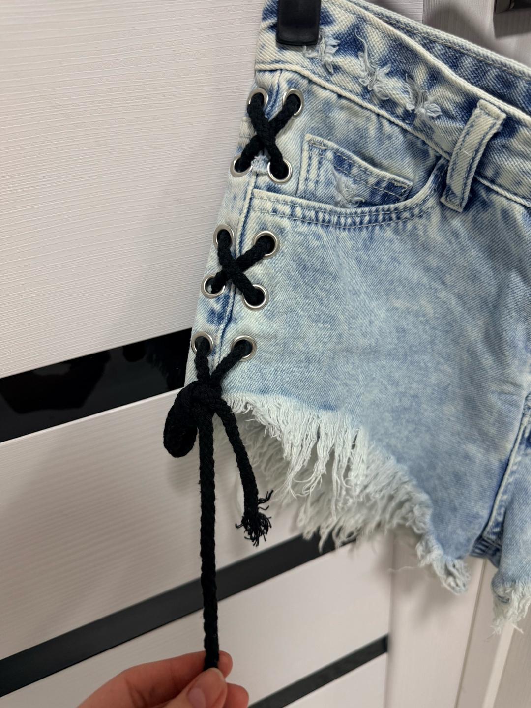 &Denim Джинсовые шорты со шнуровкой — фото 2