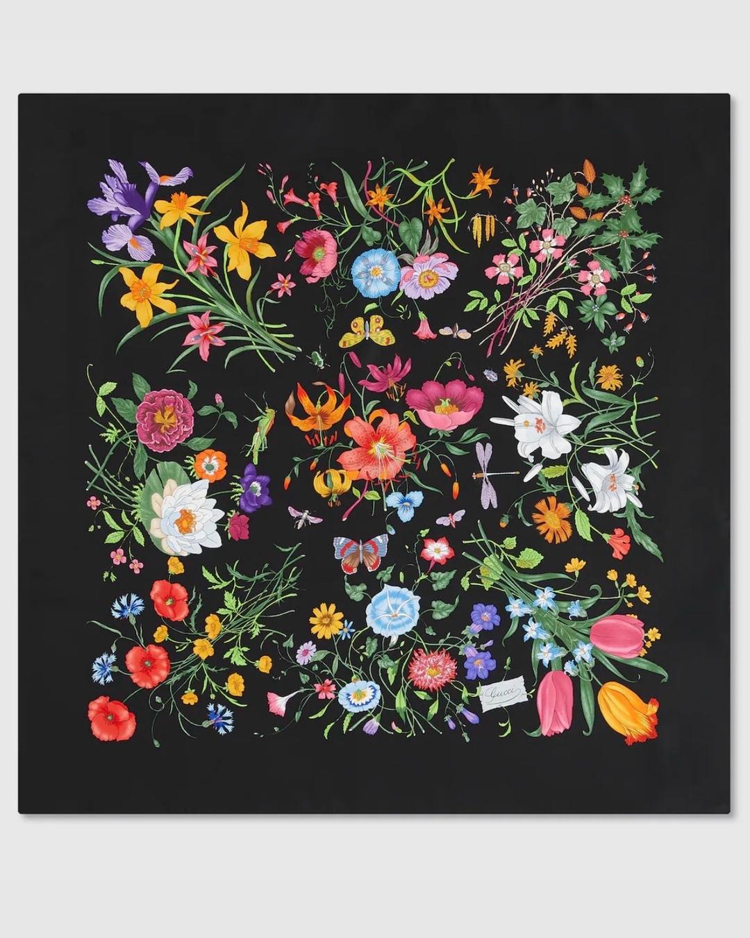 Gucci Gucci Flora Silk Twill Carré 90×90, новый, Италия — фото 2