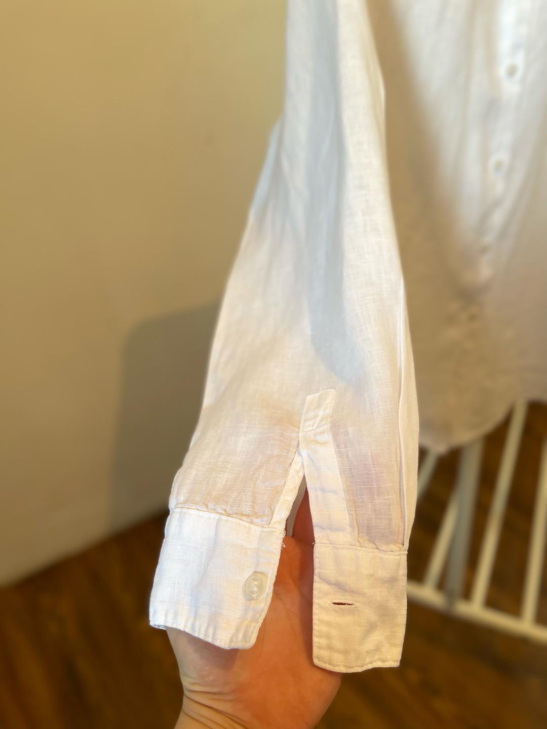 Zara Белая льняная рубашка ZARA — фото 2