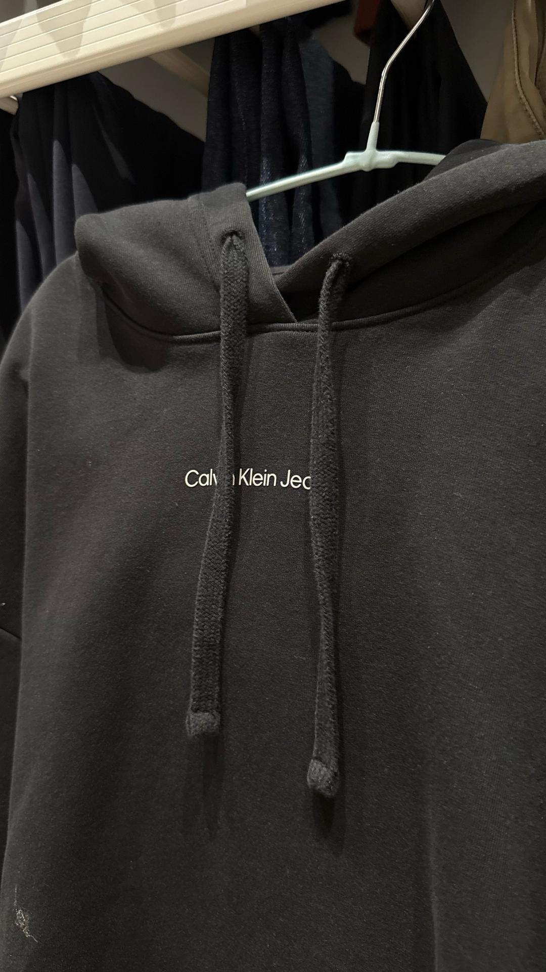 Calvin Klein Черное оверсайз худи Calvin Klein Jeans с принтом на спине (S) — фото 2