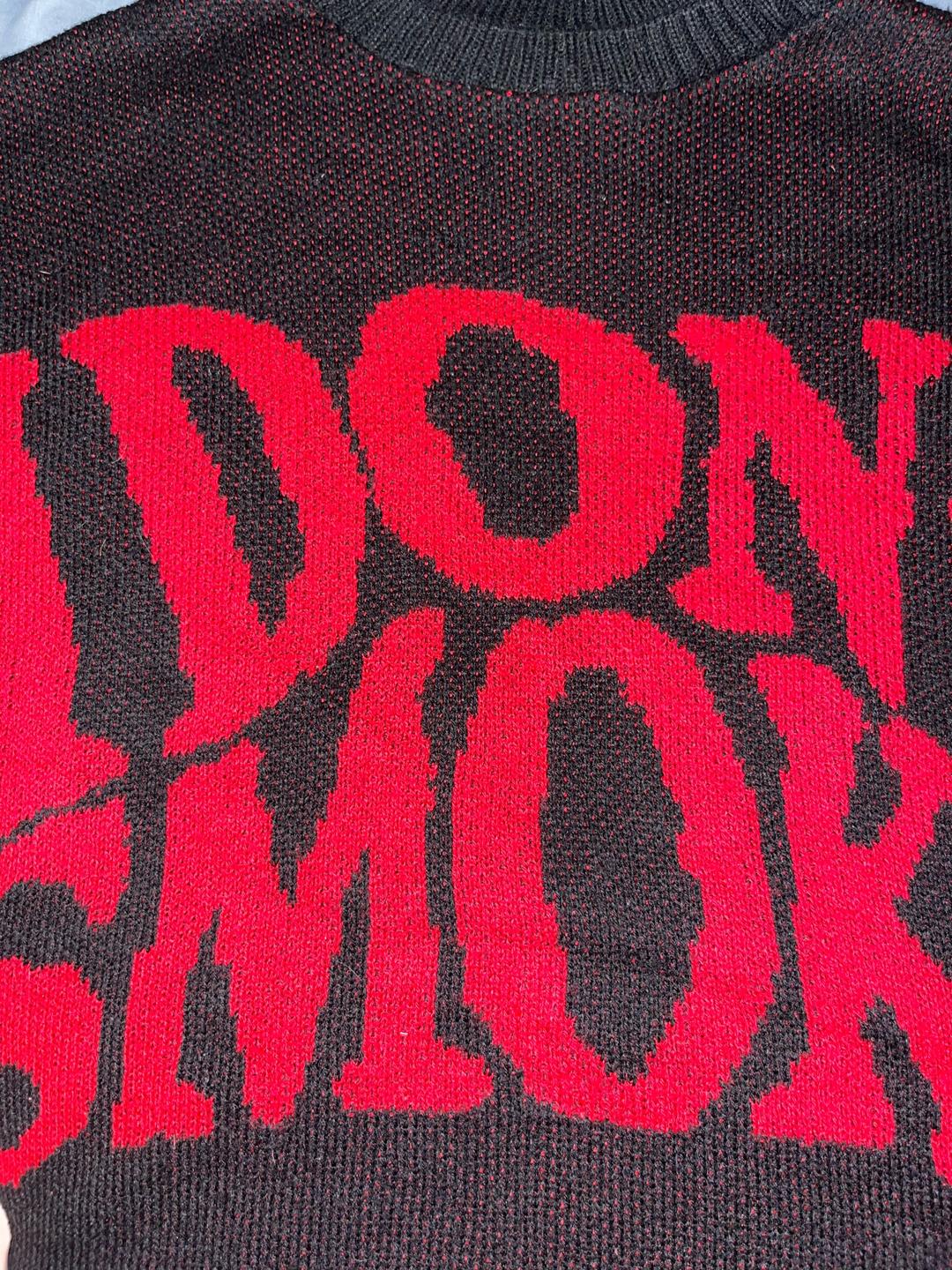 Оверсайз свитер с принтом Don't Smoke — фото 2