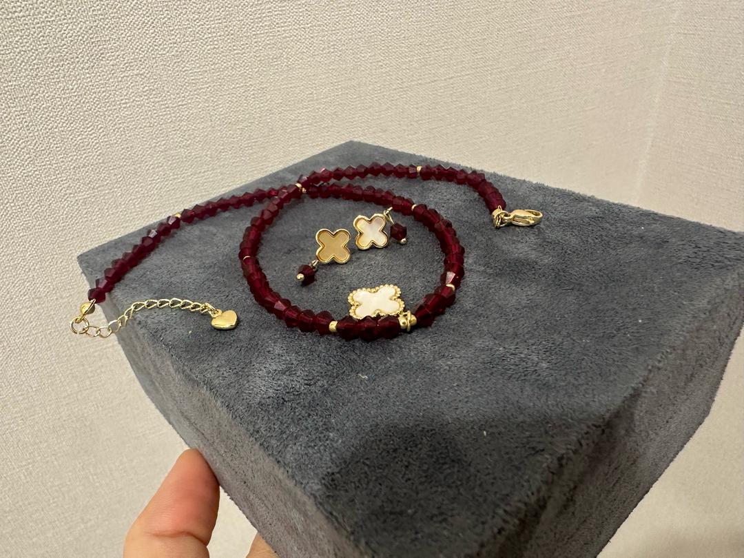 Handmade (ручная работа) Handmade Комплект украшений с подвесками-клевер — фото 2