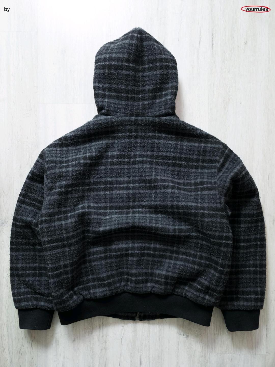 Supreme Supreme Plaid Wool Hooded Work Jacket (black) — фото 2