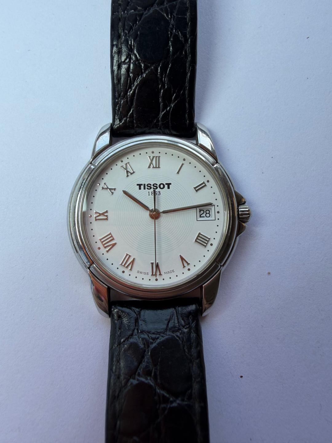 Tissot Мужские часы Tissot с черным кожаным ремешком — фото 2