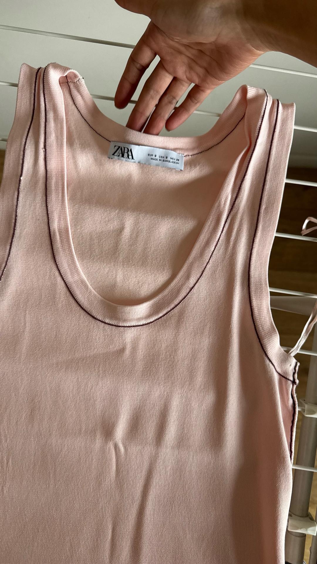 Zara ZARA базовый топ с контрастной окантовкой — фото 2