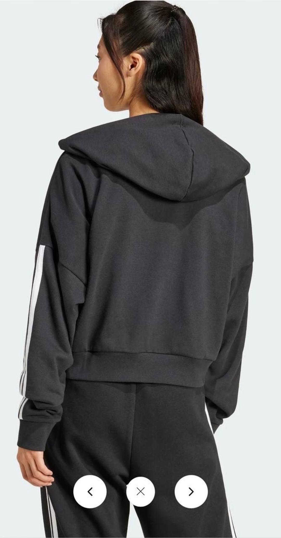 Adidas Худи Adidas полу-замок с капюшоном, цвет черный — фото 2