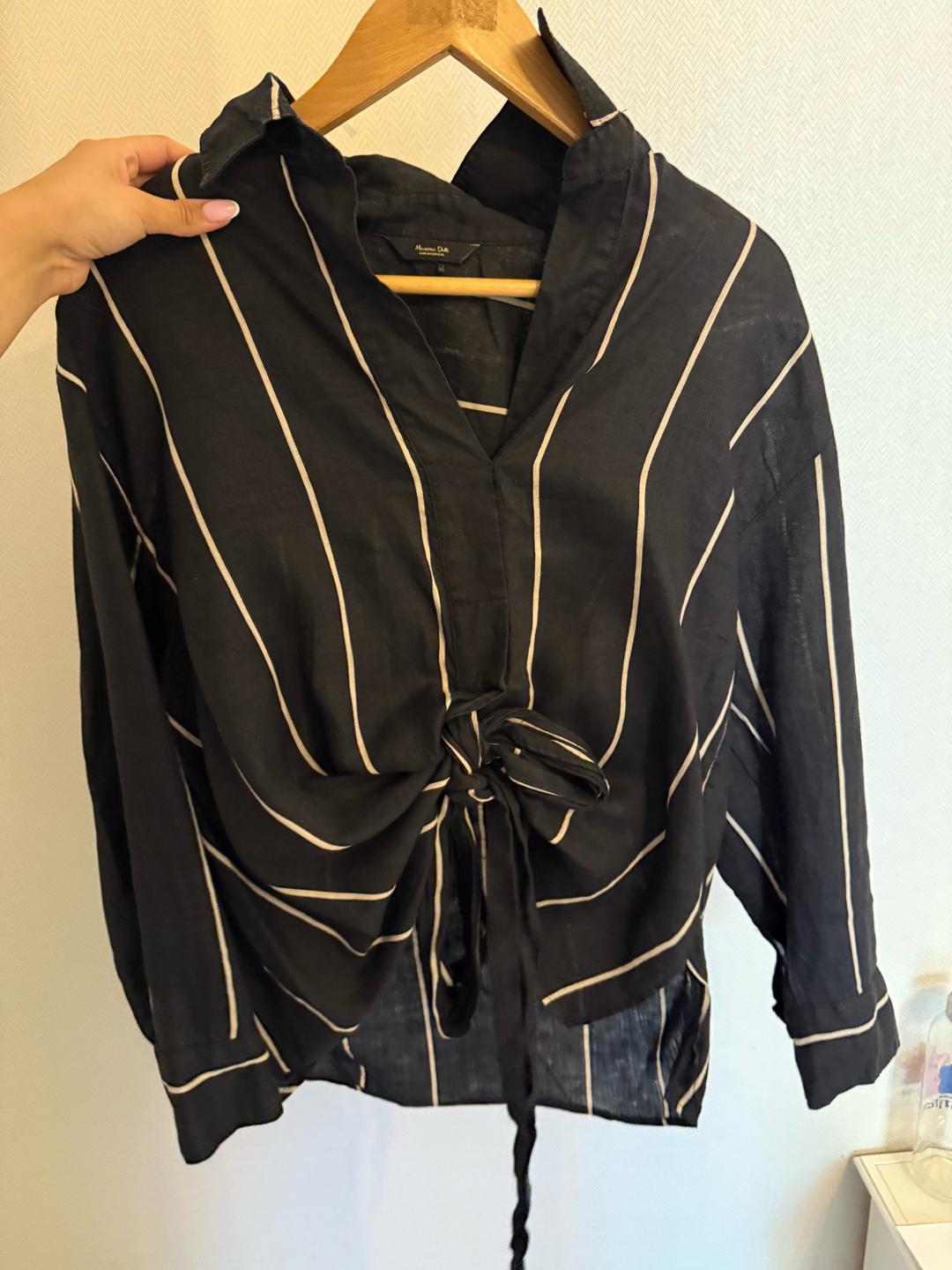 Massimo Dutti Блузка Massimo Dutti в полоску с узлом — фото 2