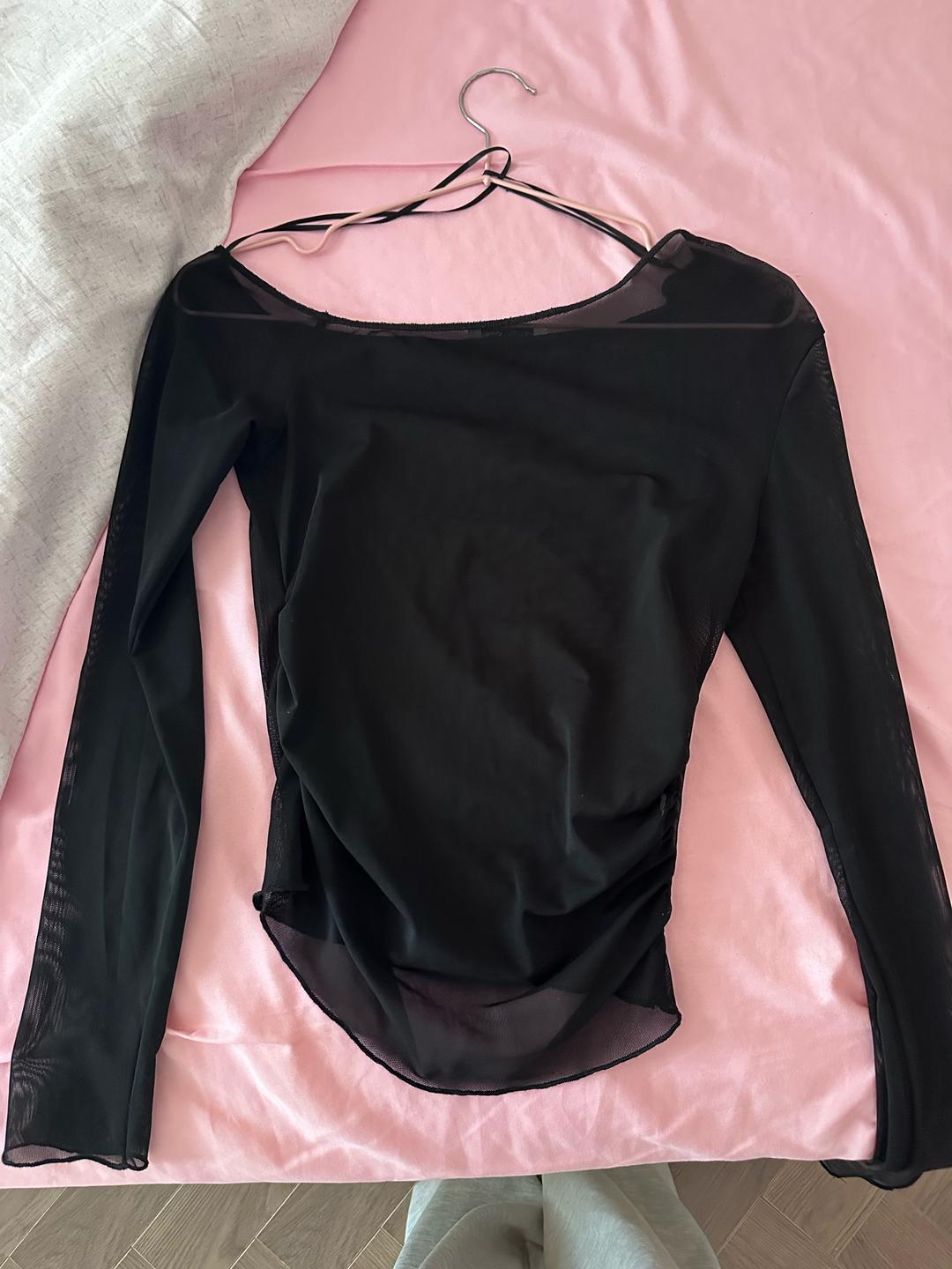 Bershka Черная сетчатая кофточка — фото 2