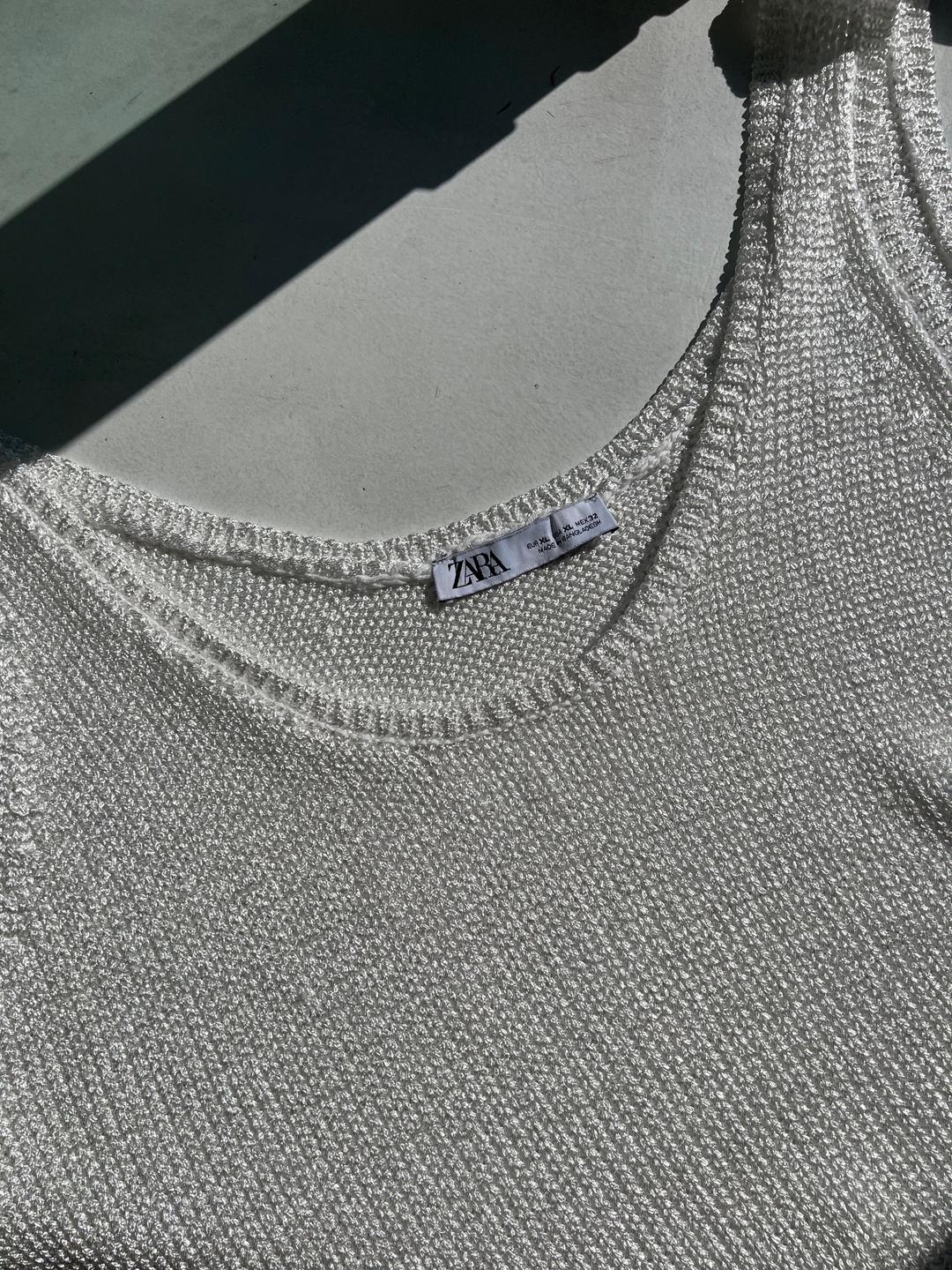 Zara Zara белый вязанный топ xl — фото 2