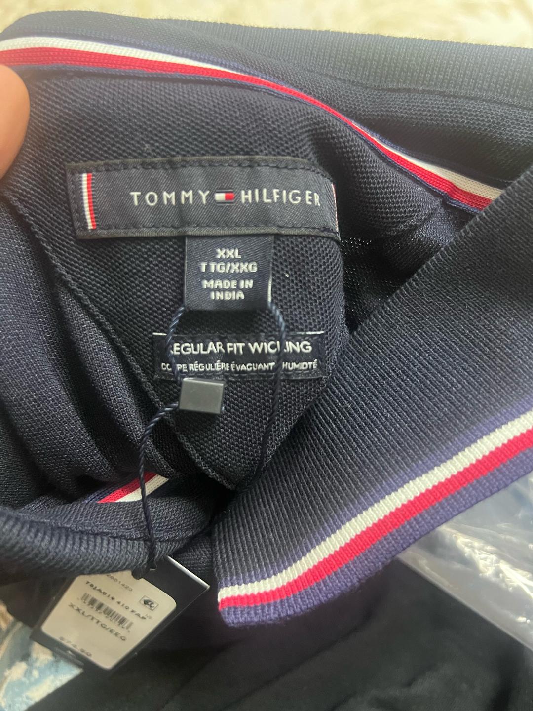 Tommy Hilfiger Поло Tommy Hilfiger однотонный темно-синий — фото 2
