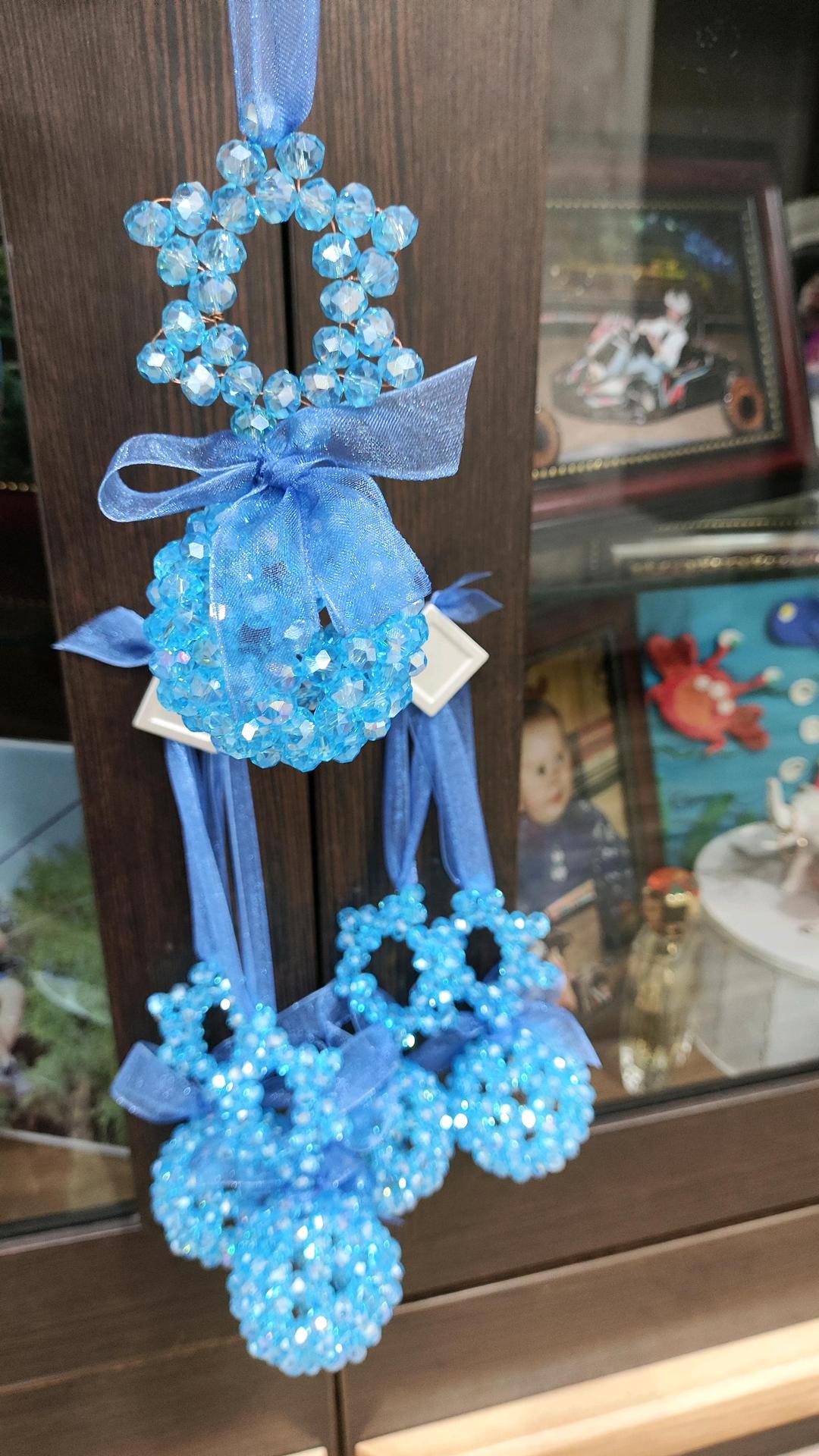 Нет бренда Новогодние игрушки из бусин — фото 2