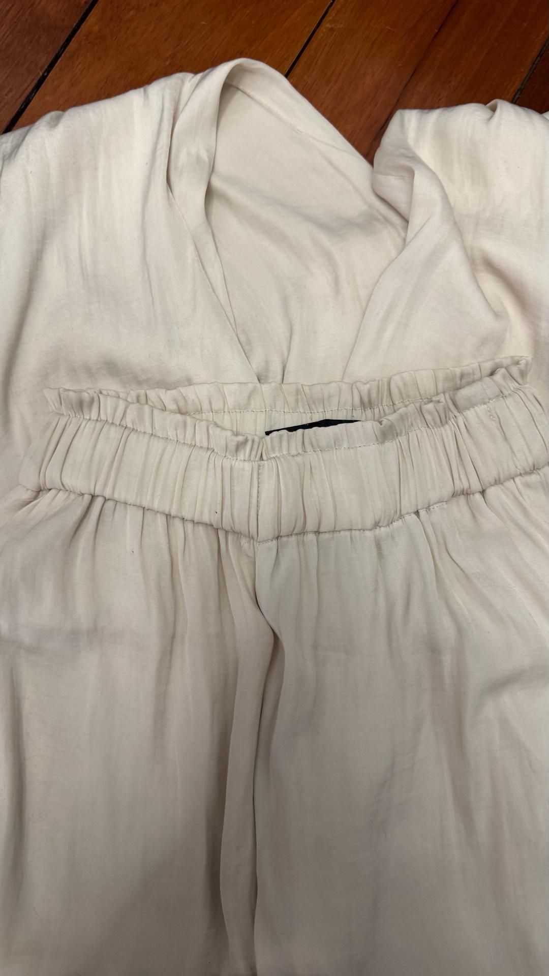 Zara Брюки Zara широкие палаццо бежевые из вискозы — фото 2