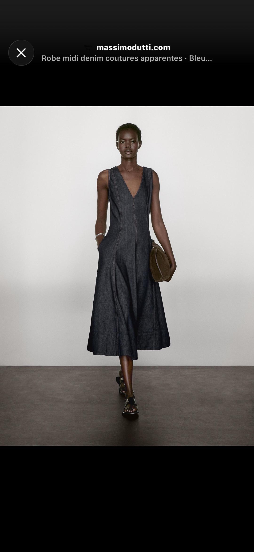 Massimo Dutti Джинсовое платье миди — фото 2