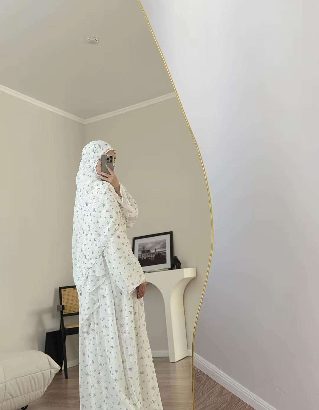 veila Абайя цветочный принт с платком — фото 2