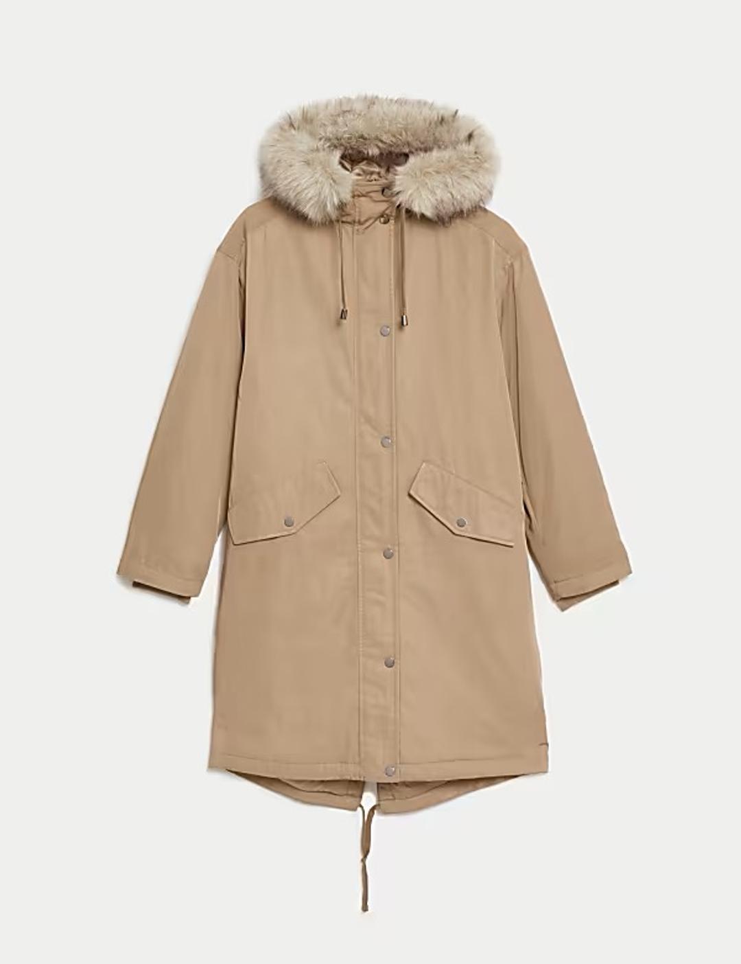 Marks & Spencer Stormwear™ Faux-Fur Hooded Parka Coat — фото 2