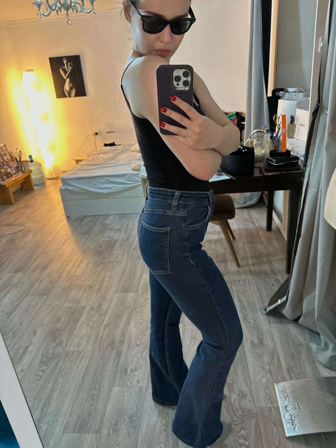 Bershka Синие джинсы клеш Bershka — фото 2