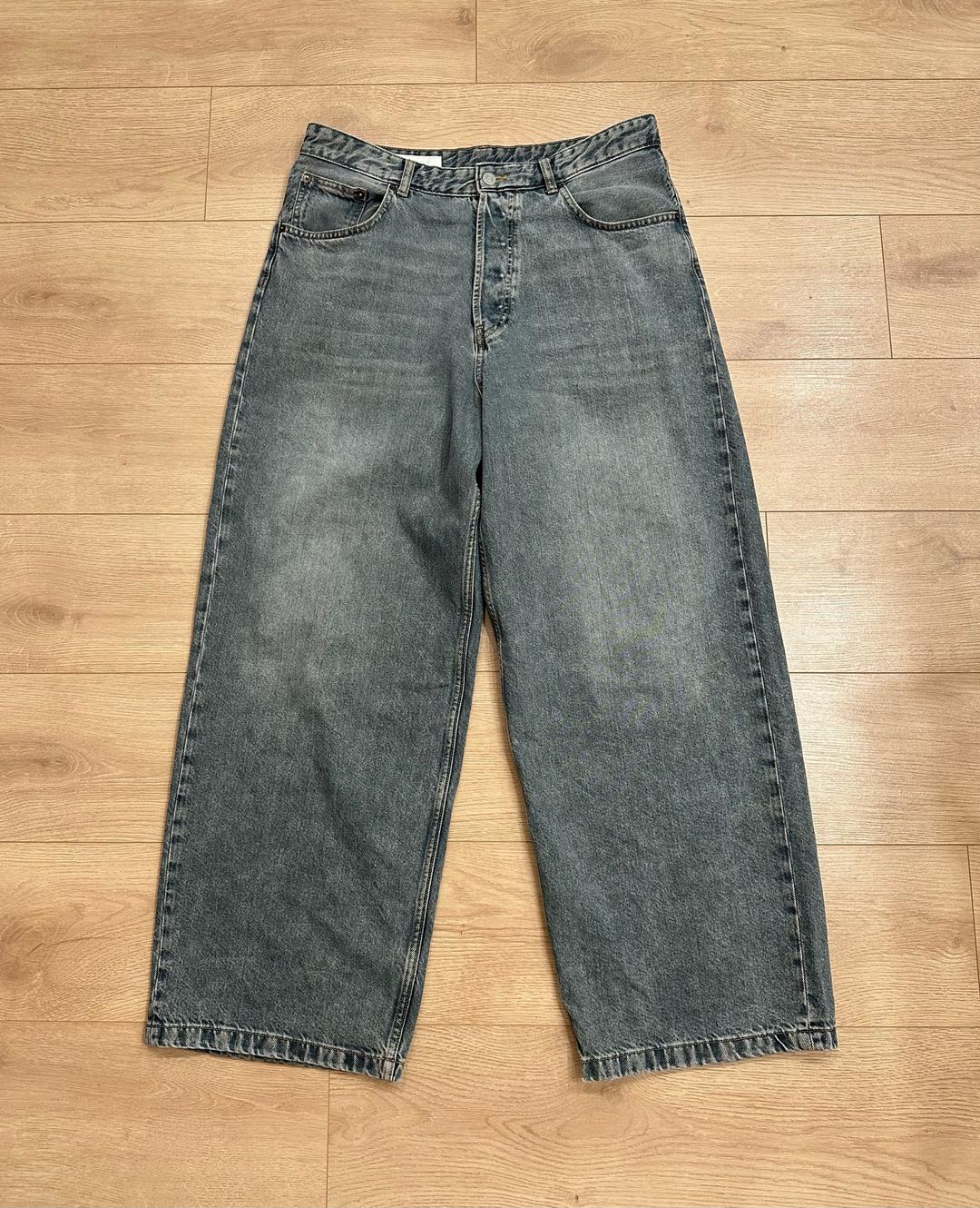 ZARA Wide Fit Широкие джинсы ZARA Wide Fit. Сложный серый деним (Идеальное состояние) — фото 2