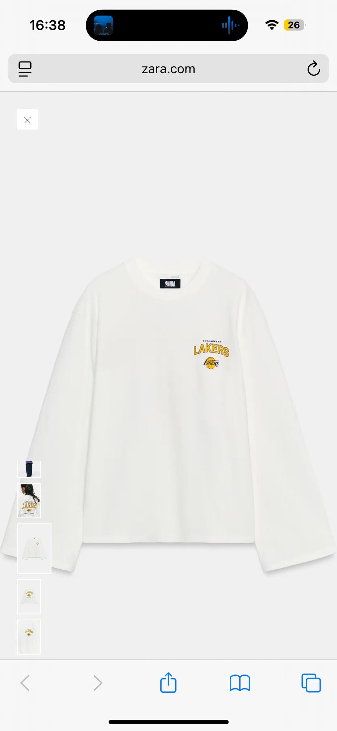 Zara Новый Лонгслив Zara NBA LOS ANGELES LAKERS — фото 2