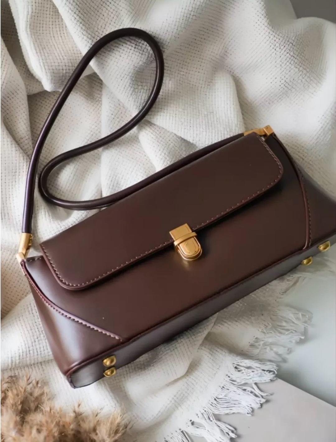 Нет бренда Сумка багет коричневая — фото 2