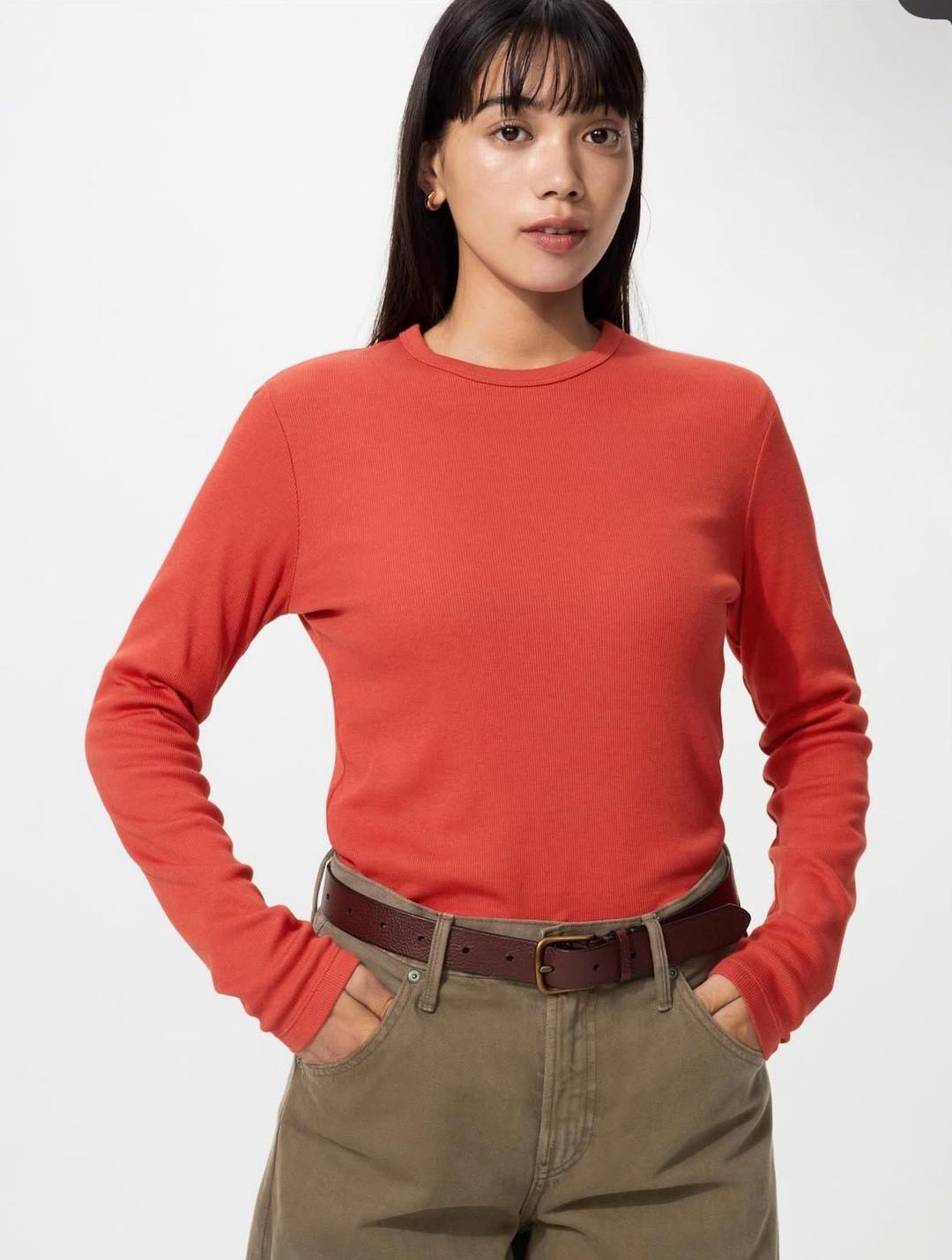 Uniqlo Лонгслив Uniqlo в рубчик — фото 2