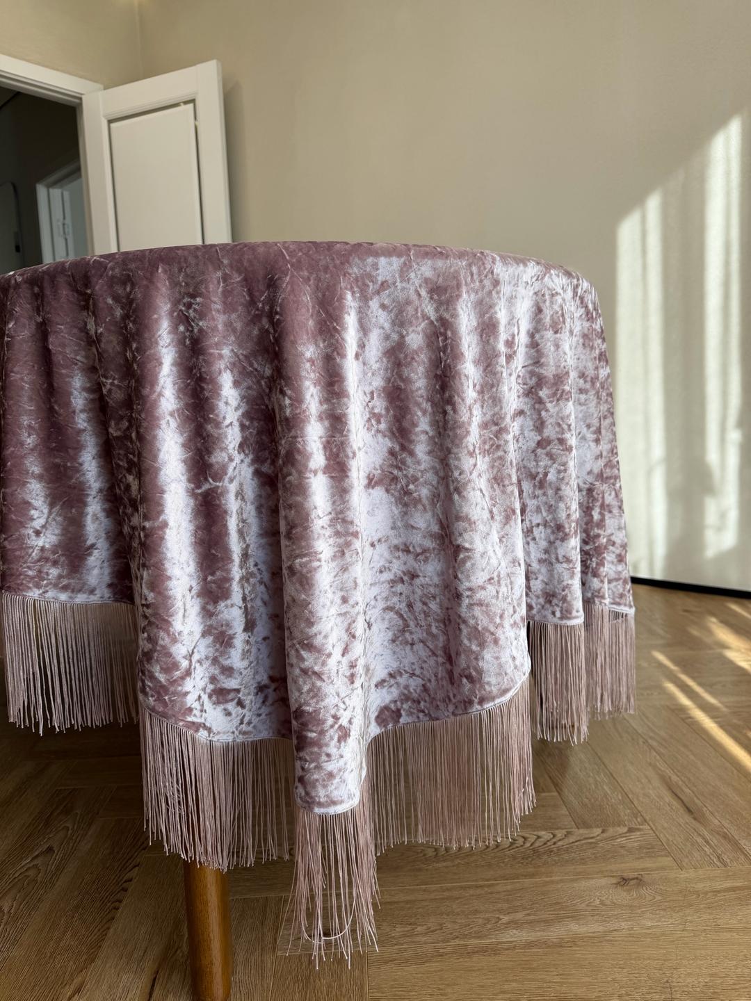 Handmade (ручная работа) Скатерть декоративная с бахромой — фото 2
