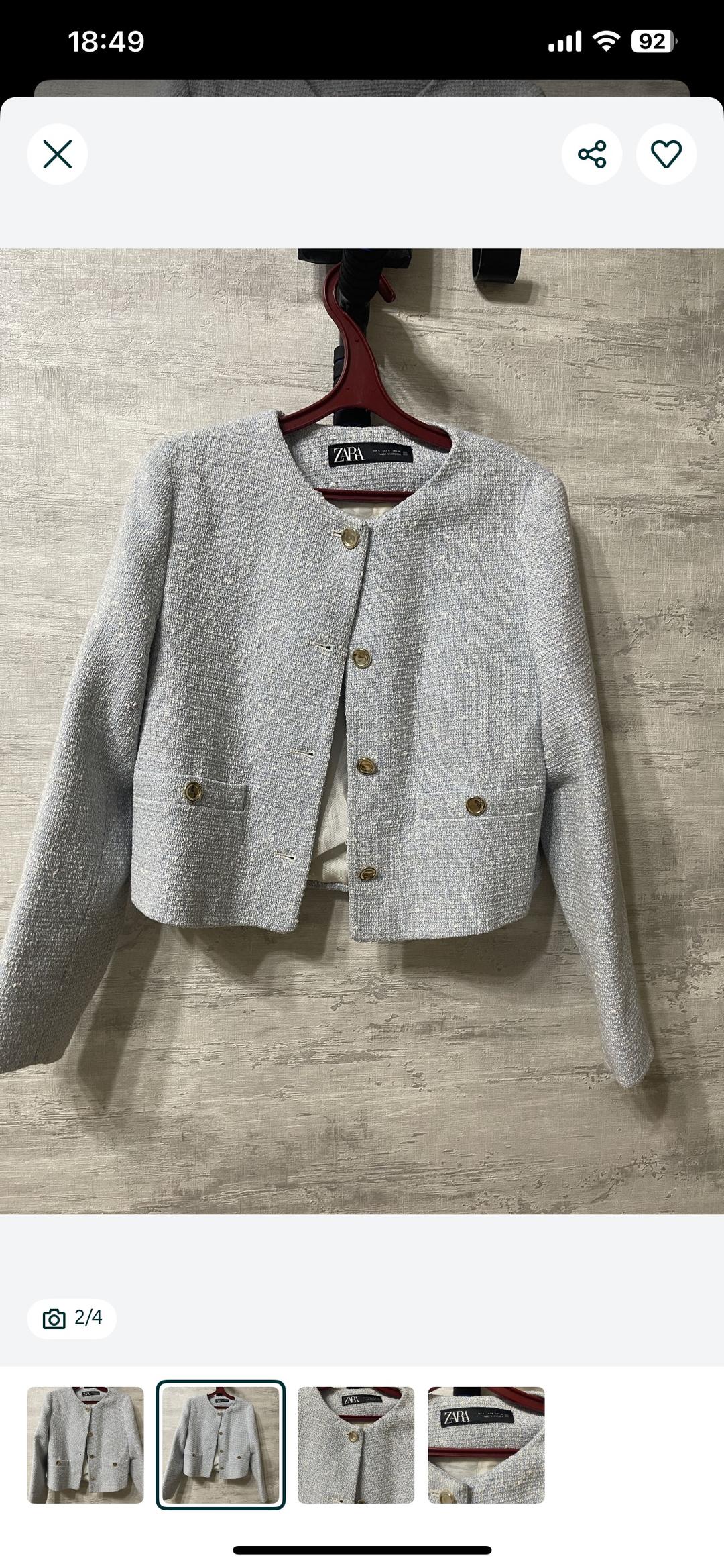 Zara Пиджак голубого цвета Zara — фото 2