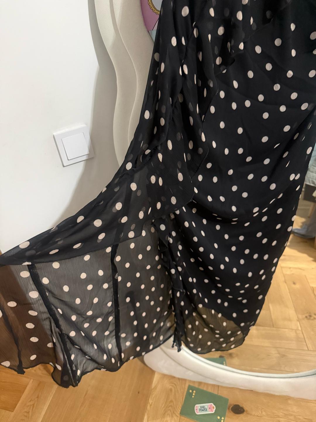 Zara Платье в горошек на одно плечо — фото 2